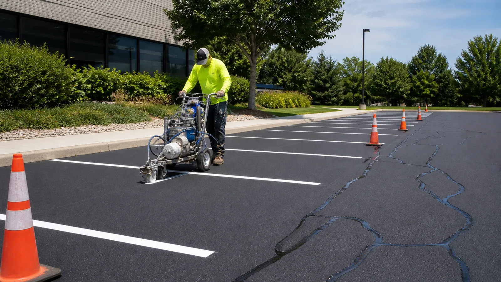 Representative asphalt line striping imagery