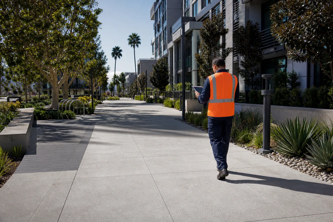 Commercial sidewalk maintenance inspection